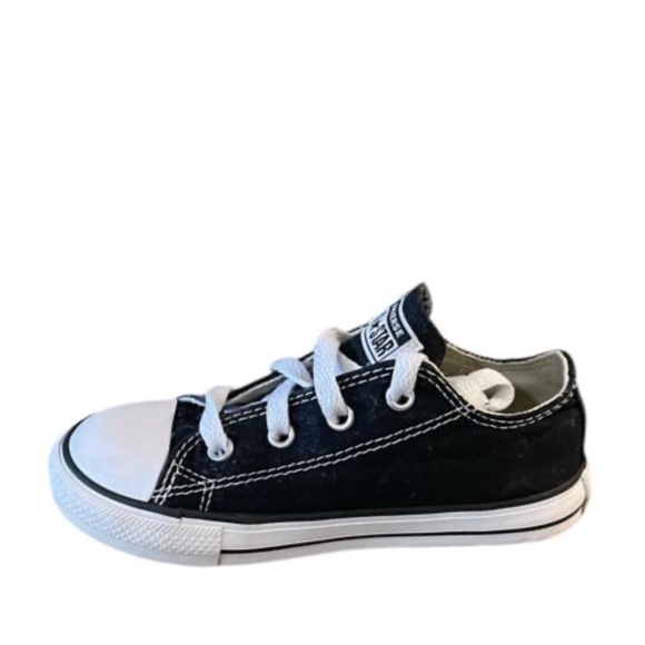 Converse All Star Chuck Taylor Ox Kids Low Top Black Shoes Size 9 Toddlers - Picture 4 of 9
